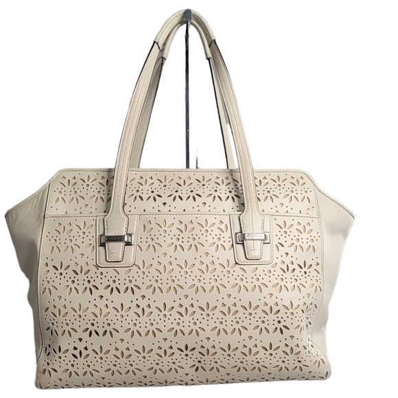 Coach Taylor Laser Cut Eyelet Leather Bag - Picture 1 of 17